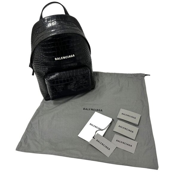 Balenciaga Backpack Embossed Leather Black main image 9